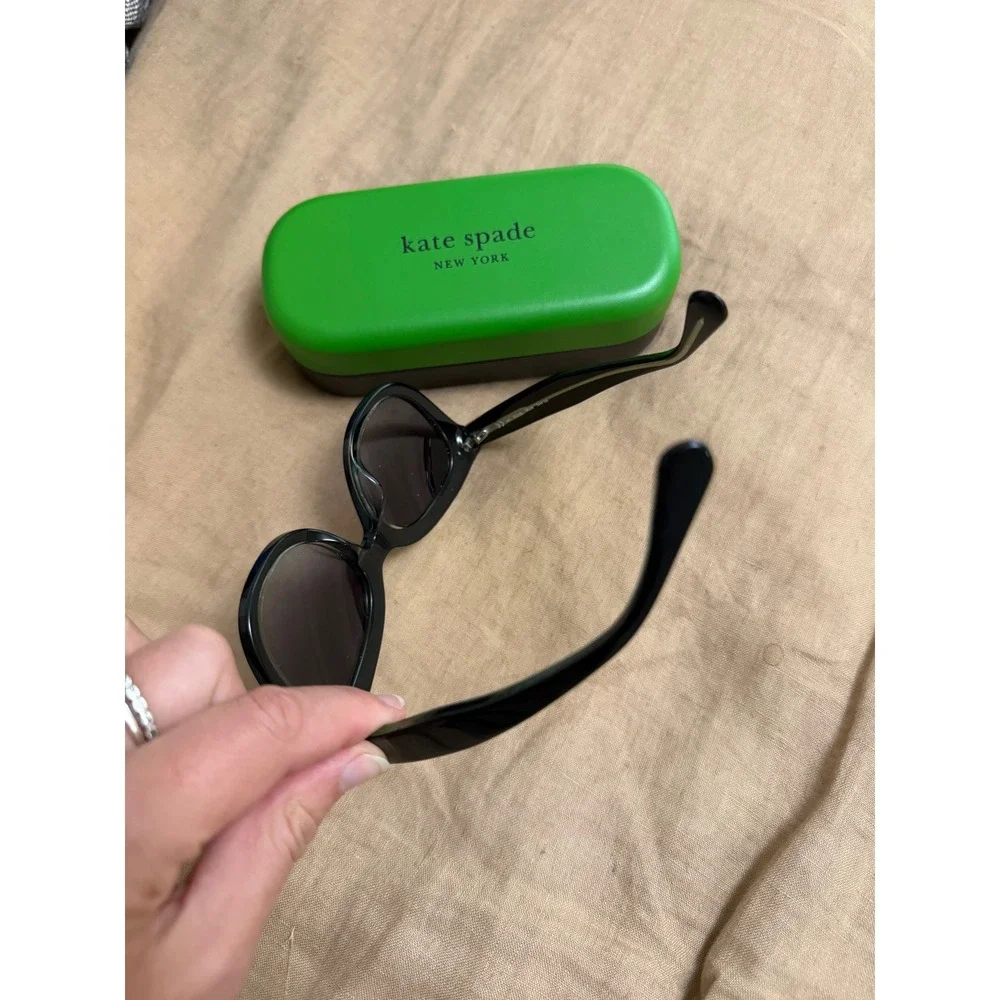 Kate Spade Belah/S Black Cat Eye Sunglasses Gold Glitter Detail